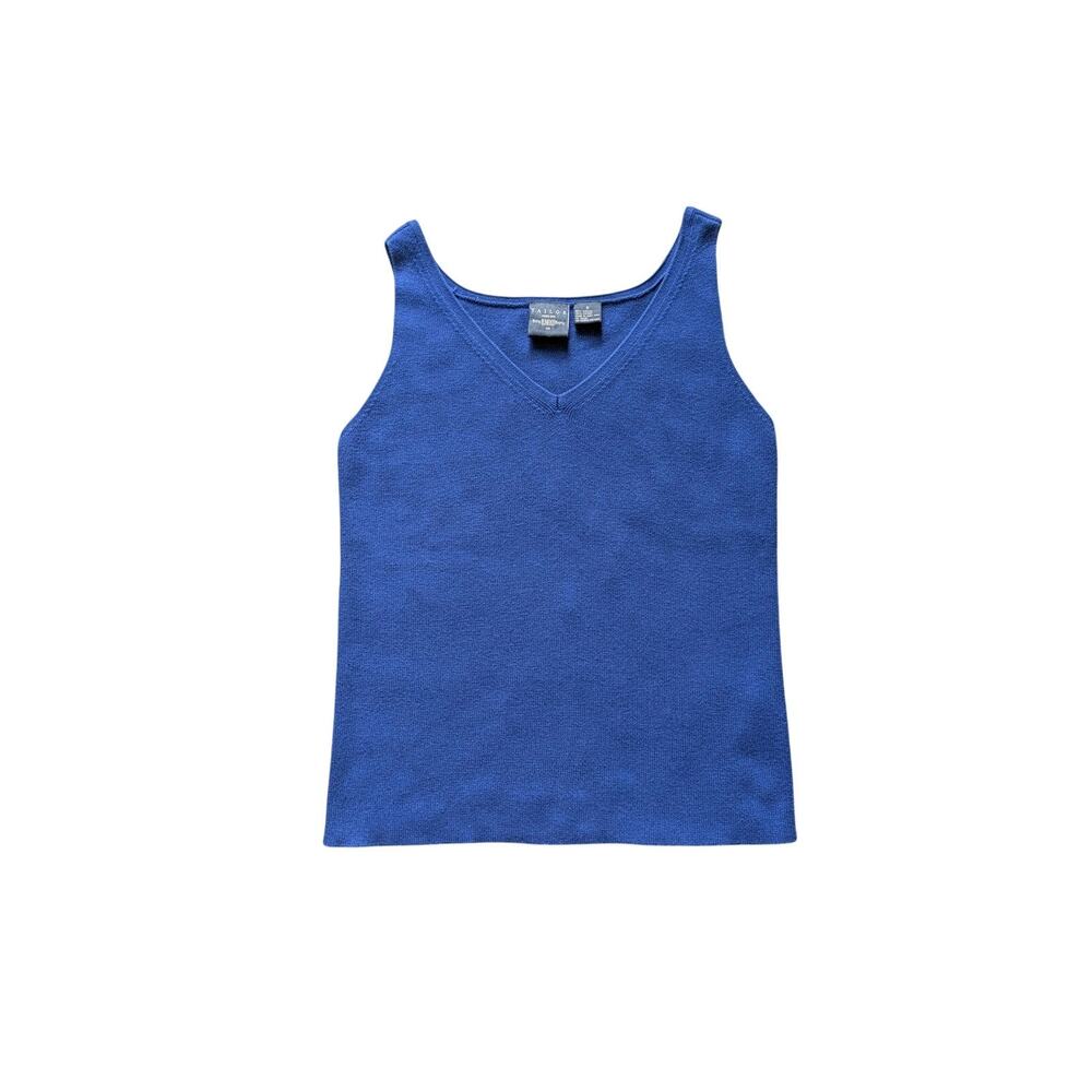 Vintage Taylor B.Moss Knit Tank Top Womens S Blue Cotton Wardrobe Staple